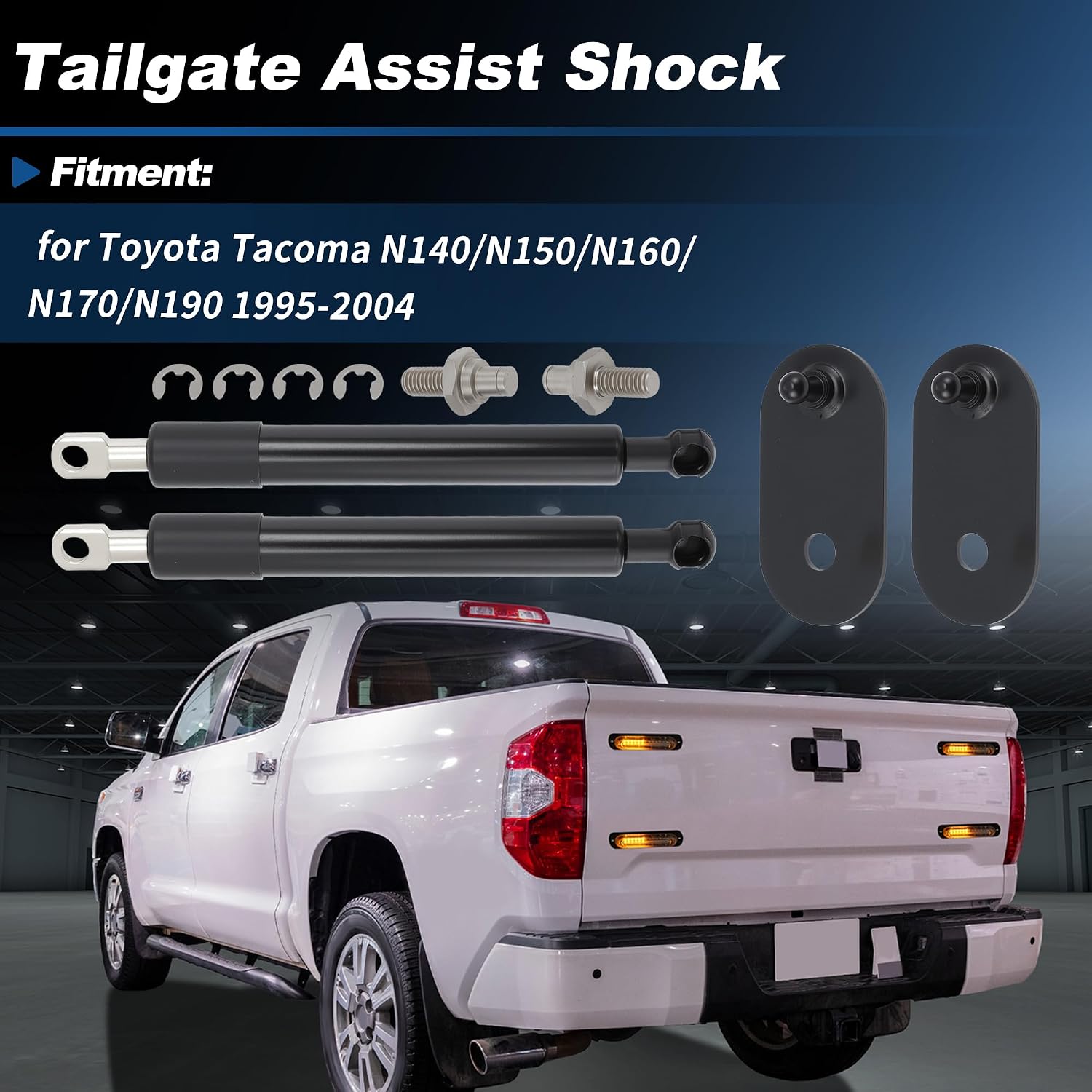 Tailgate Assist Damper Strut Kit for Toyota Tundra XK50 2nd 2007-2021 Tailgate Shock Lift Supports Rear Gas Dampers Springs No-Drill Slow Close Gas Strut for Pickup Truck 1 Pair