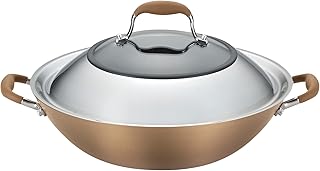 Anolon Advanced Hard-Anodized Nonstick 14" Covered Wok, Bronze