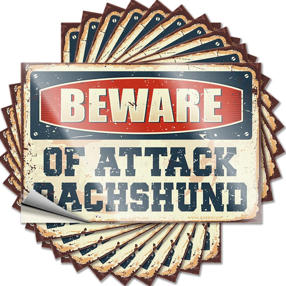 Winter Bumper, Custom Case Beware of Attack Dachshund | Funny Quote Tiki Decals(8X12CM)