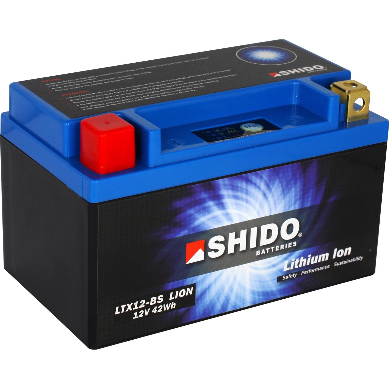 SHIDO LTX12-BS LION -S- Batterie Moto Lithium Ion
