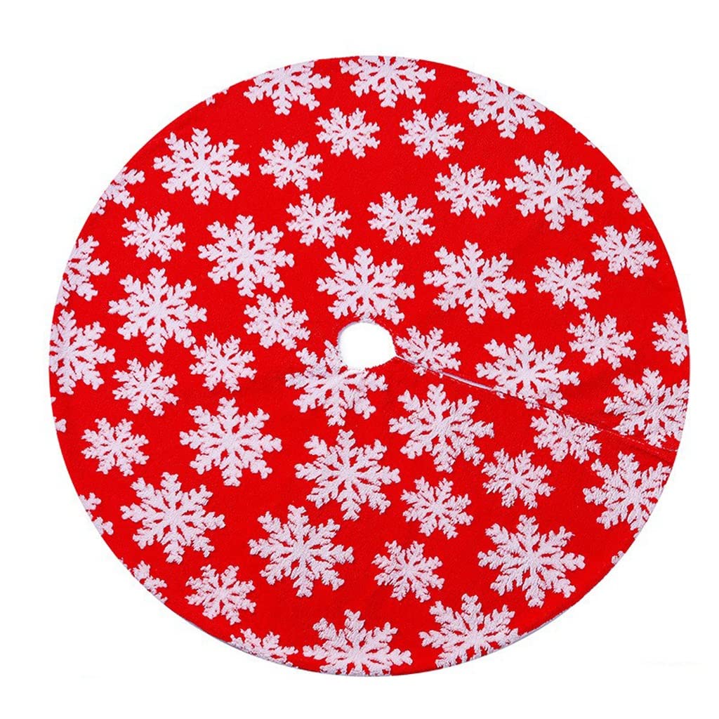 Tappeto sottostante Decorazione per albero di Nata Gonna for albero di Natale in flanella con fiocchi di neve bianchi, ideale come regalo for la casa, for feste e feste(Rosso,35inch/3ft)