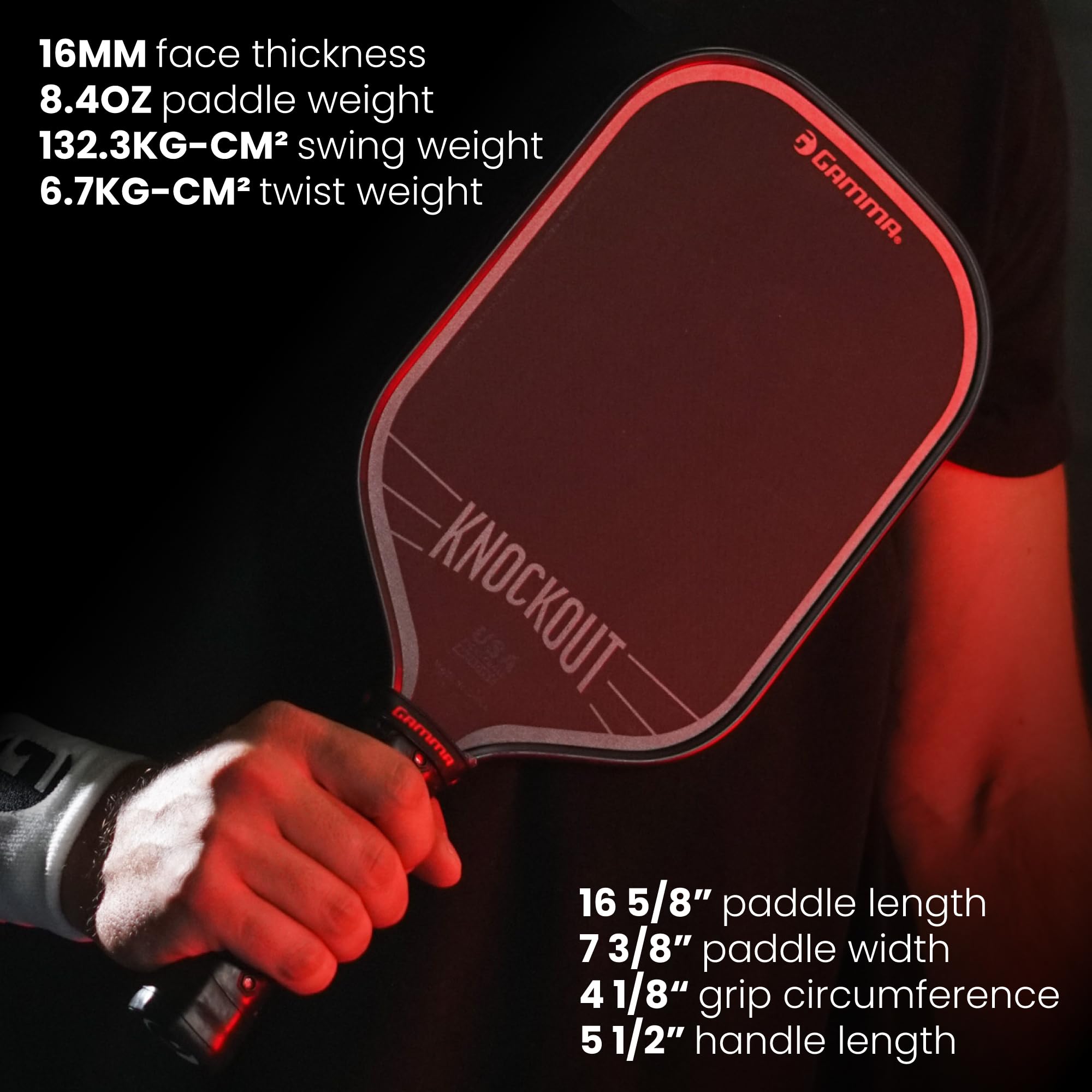 Amazon.com: Gamma Knockout Pickleball Paddle - Bonbon Core Foam