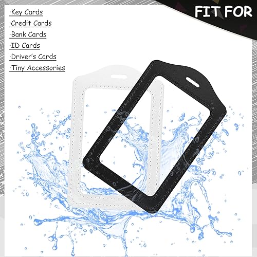 Miniatura 11 de Cordones con 2 soportes para tarjetas de identificación, cordón de silicona con cuentas de silicona, soporte de identificación de cuero