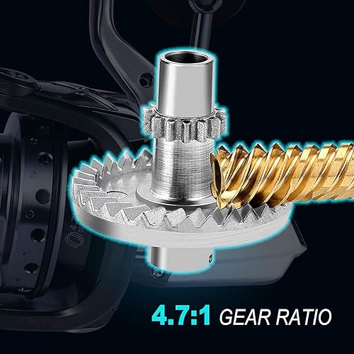 Miniatura 5 de Sougayilang Spinning Reels 10000 Series Surf Fishing Reels,10+1 Stainless BB Ultra Smooth Powerful with CNC Aluminum Spool Fishing Reels for