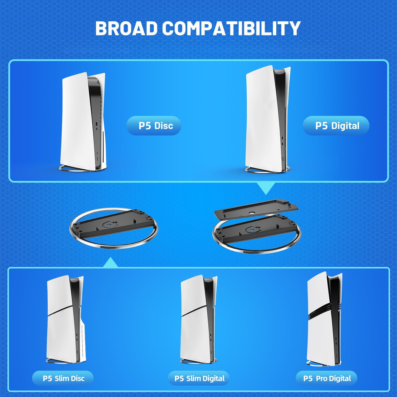 Soporte vertical para PS5 delgado, soporte estable para disco de consola delgada / PS5 y digital, accesorios compatibles con Playstation 5, soporte fácil de instalar con aspecto agradable, un tornillo