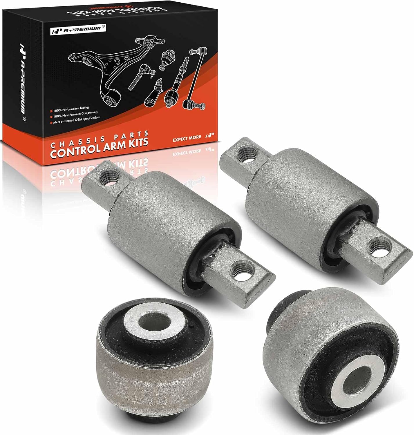 A-Premium [2] Front Inner Forward Lower and [2] Front Rearward Control Arm Bushing Kit, Compatible with Volvo S60 2001-2008, S80 1999-2006, V70 2001-2007