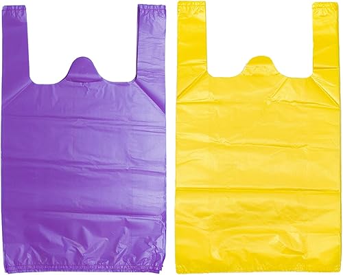Miniatura 9 de Bolsas de plástico LazyMe para Negocio, bolsas de plástico con asas, bolsas de compras en bolsas de restaurante a granel, 12 x 20 pulgadas (azul