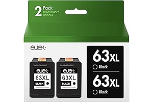 Remanufactured Ink Cartridge Replacement for HP 63XL 63 XL (2 Black)