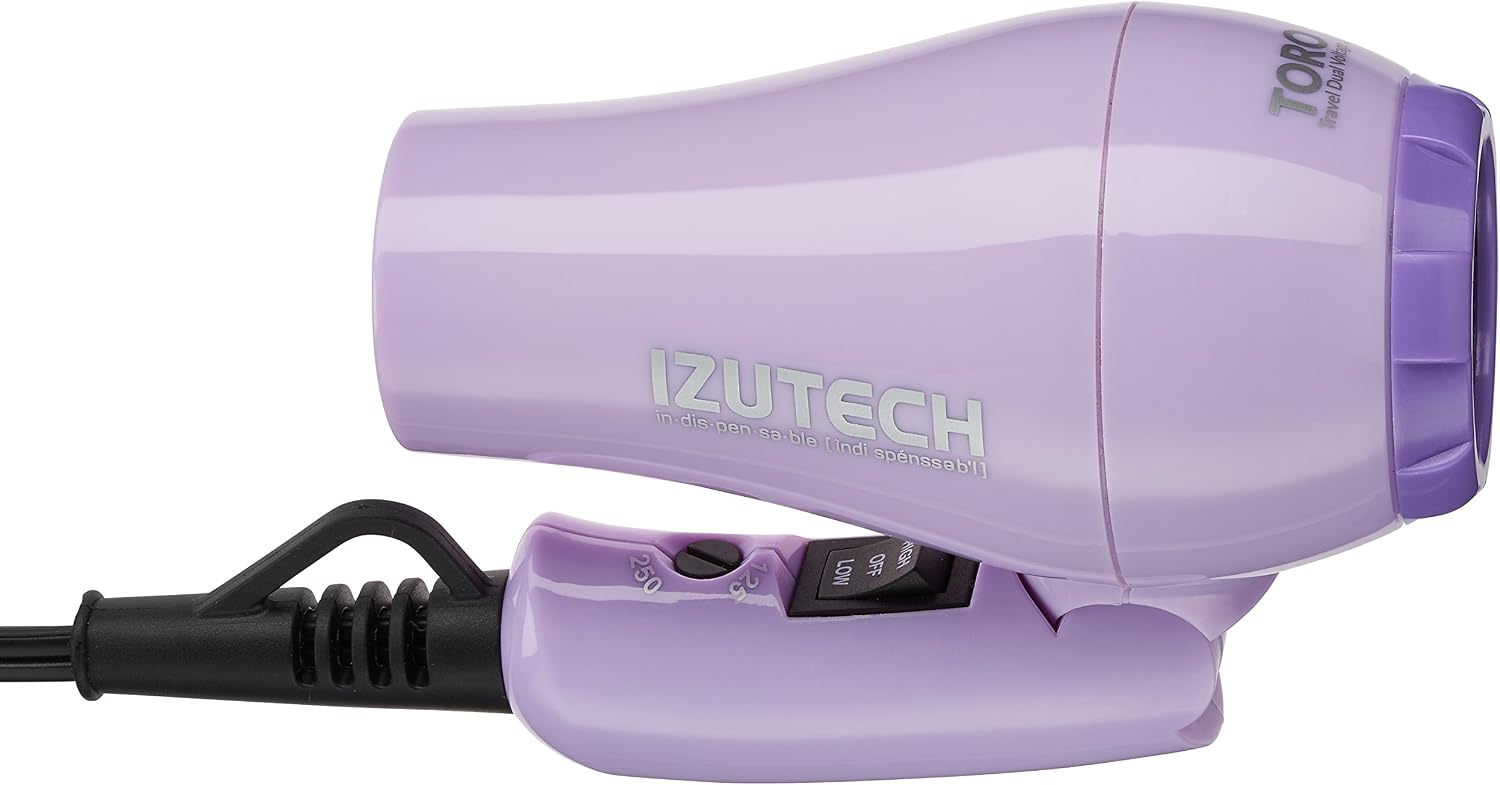 TORO2400 Mini Foldable Travel Dual-Voltage Blow Dryer for Fast Drying, Powerful 1200w Blowdryer, Multiple Colors, Gift Women, Lightweight Compact Portable (Purple, ALCI)