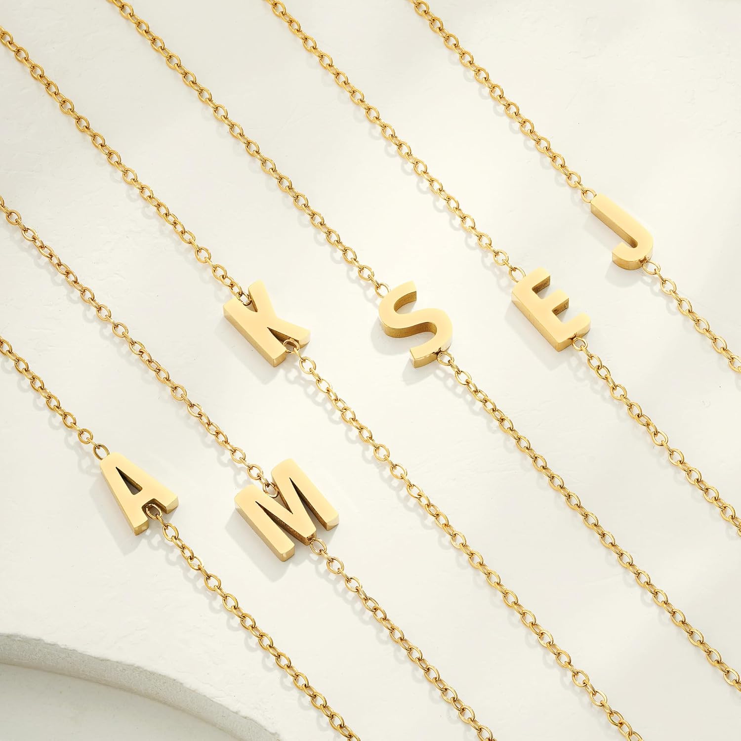 Gold Initial Bracelets for Woemn Girls - 18K Gold Plated Layered Initial Letter Bracelets Teen Girls Gifts for 5 6 7 8 9 10 Year Old Girl Birthday Gifts Gold Bracelet for Women - Image 7