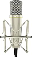 MelonAudio MA-67 Studio Condenser Microphone: 34mm Gold Diaphragm, Pop Filter, Shock Mount, XLR Cable - Vocals, Podcasts, Music Production
