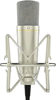 MA-67 Studio Condenser Microphone, 34mm Gold Large Diaphragm Capsule, Including Hydro Pop Filter, Metal Shock Mount, XLR Cable and Mic Bag - for Music Production, Vocal Recording and Podcasting