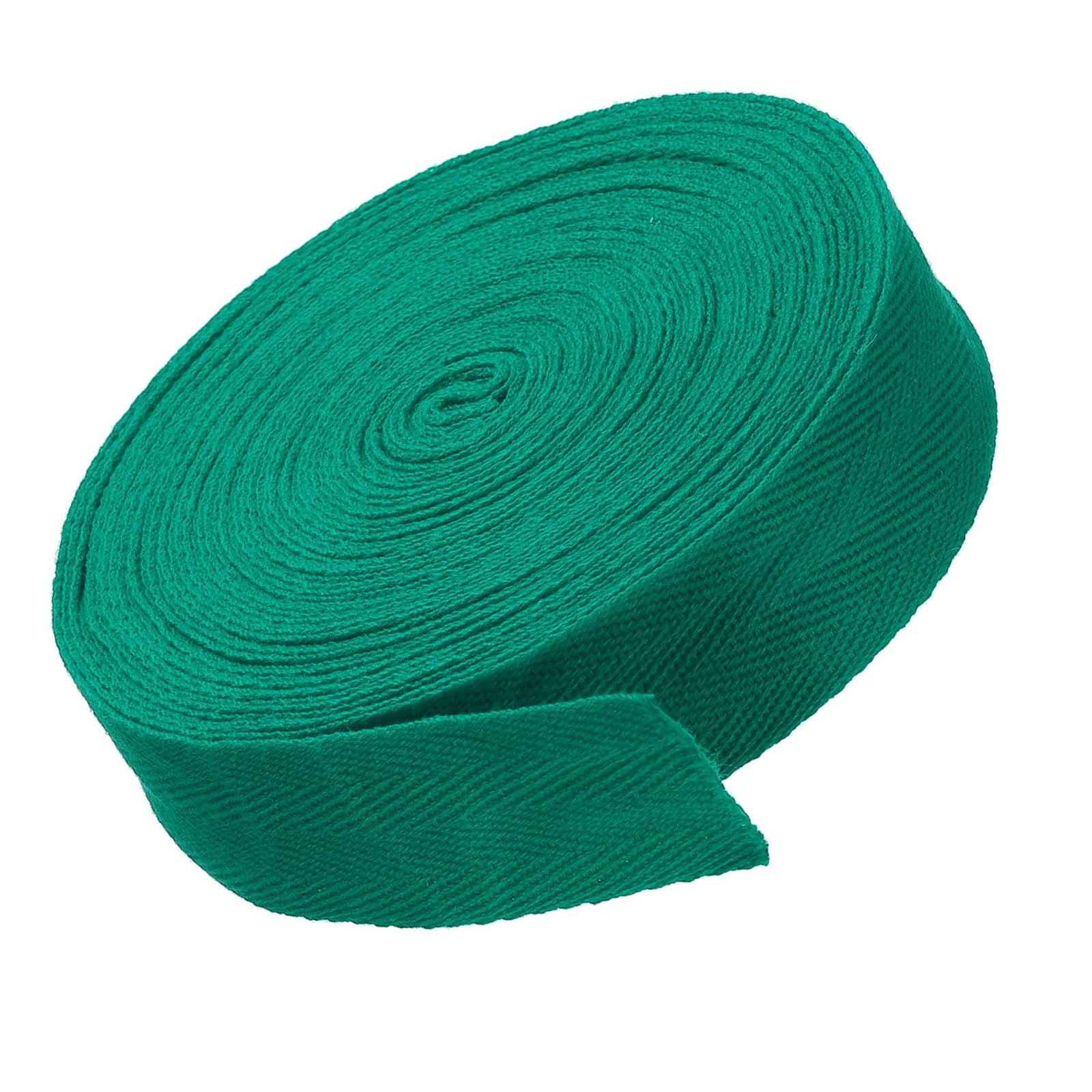 MACHSWON 1 Inch/2.5cm Cotton Twill Tape 10 Yards Cotton Ribbon Bias Binding Tape Herringbone Webbing Trim for Sewing Gift Wrapping Craft DIY Scallion Green — image 1
