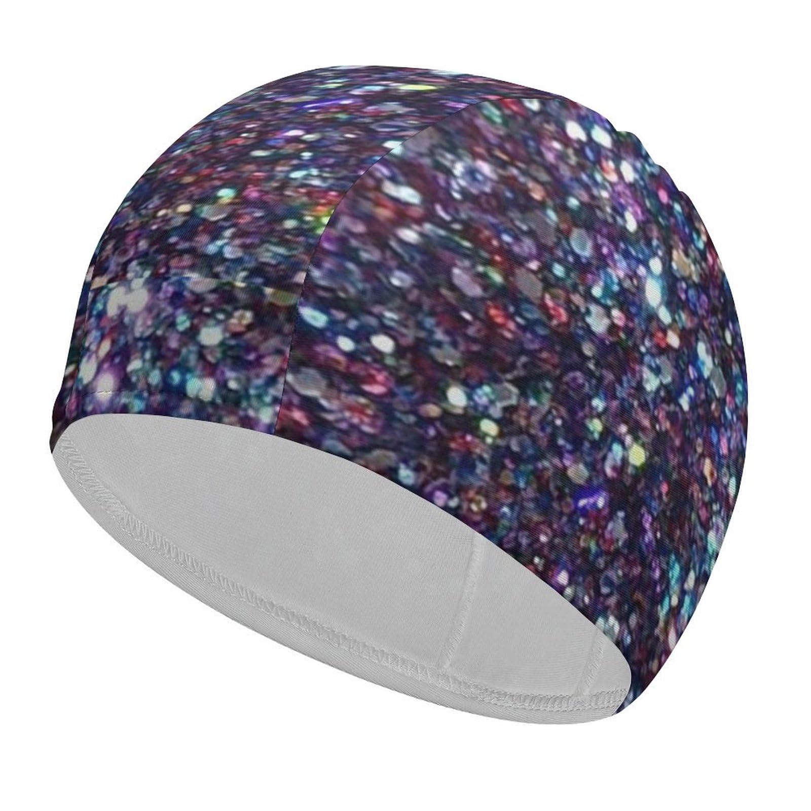 Sequin Sparkle Shimmer Glitter Swim Cap for Women Men Comfortable Bathing Cap Durable Swimming Shower Caps