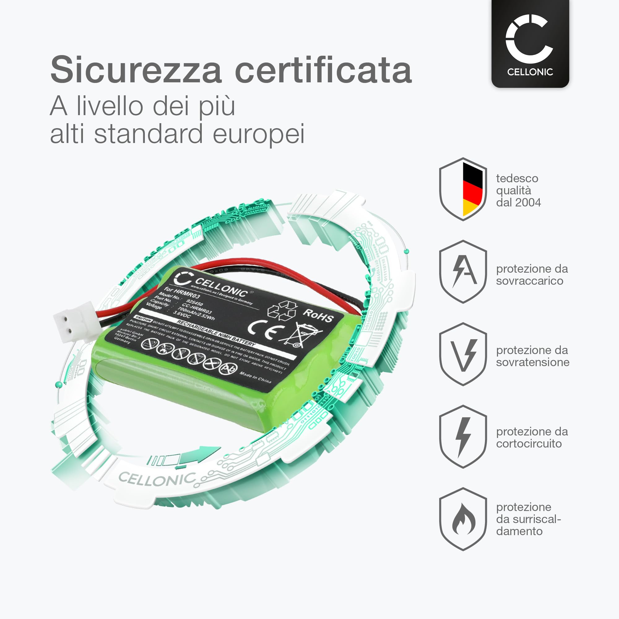 subtel 1x Batteria per Babyphone Compatibile con Motorola MBP36S, MBP36, MBP482, HRMR03 – (700mAh, 3.6V)