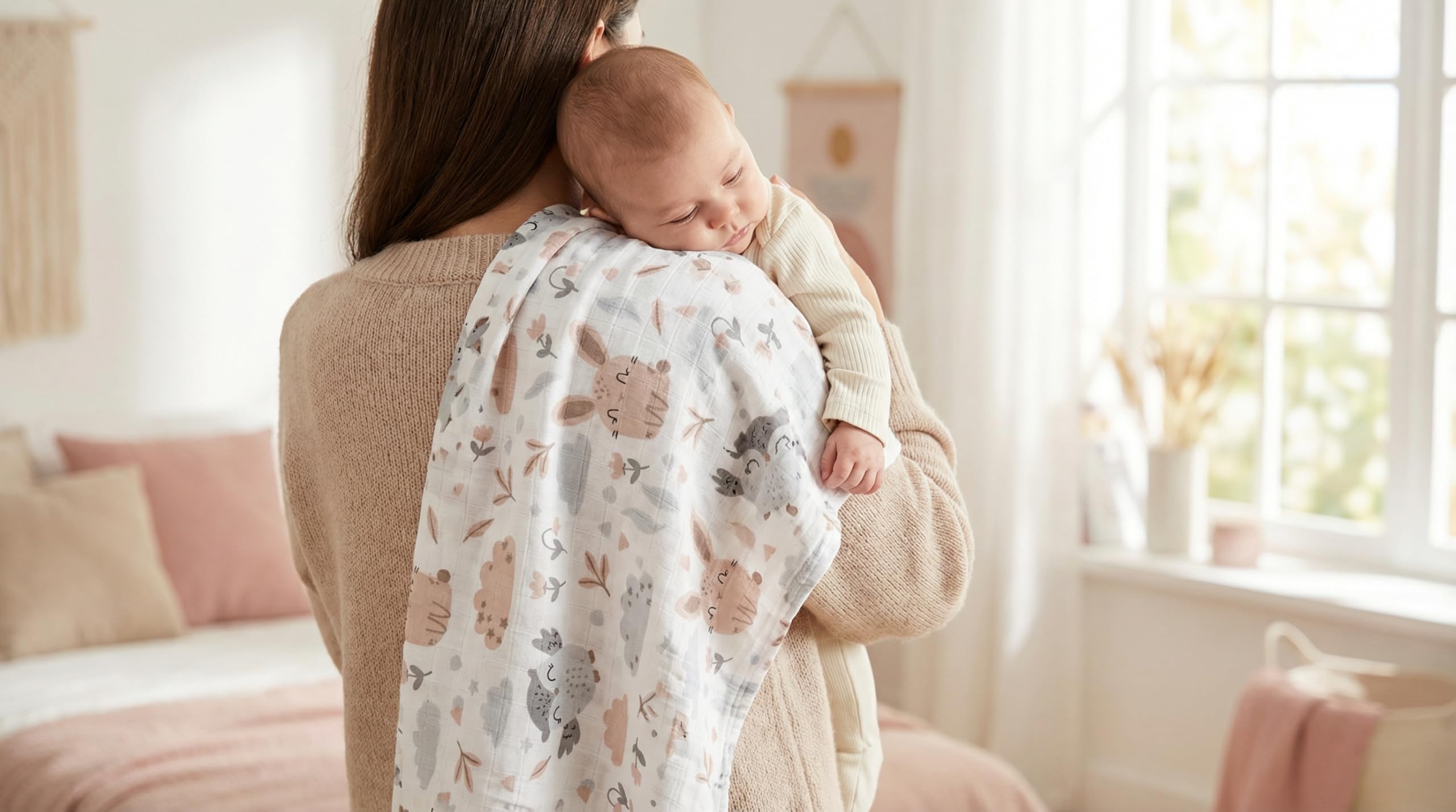 BABYSAFE Mussole Neonato Cotone Biologico 80x70cm Pacco da 3 Certificato OEKO-TEX Made in Europe