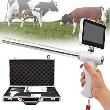Visual Cattle/Horses Artificial Insemination AI Gun Kit,Cow Veterinary Breeding Kit,Visual Endoscope Breeding Kit,with Heating Function 5MP Camera Rotatable Screen