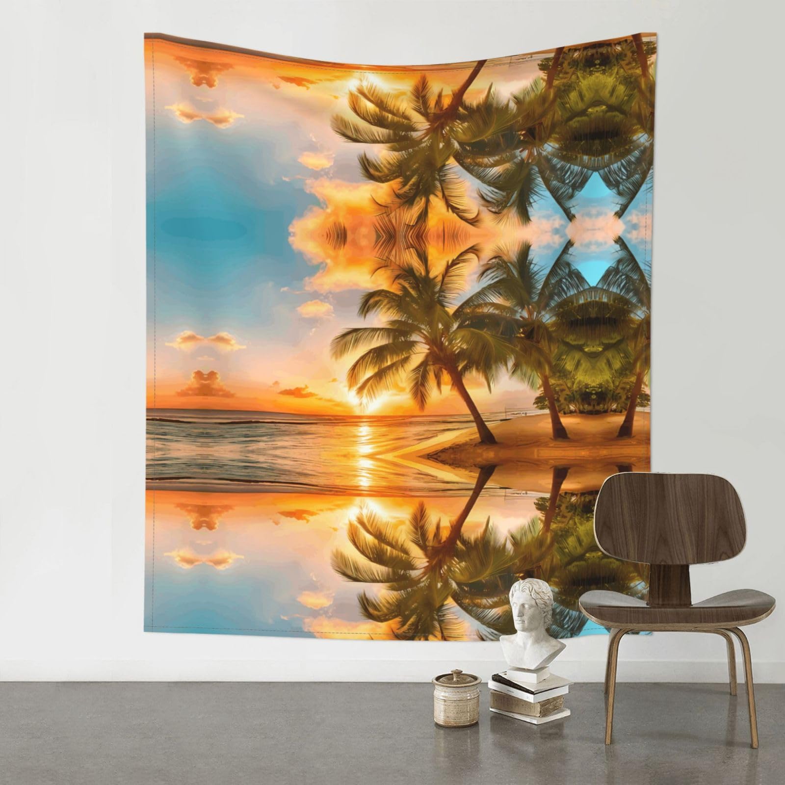 HJFCZH Sunset at The Beach Prints Wall Tapestry 60x51in – Boho Decor Throw for Bedroom, Dorm, Beach Cover & Picnic Blanket