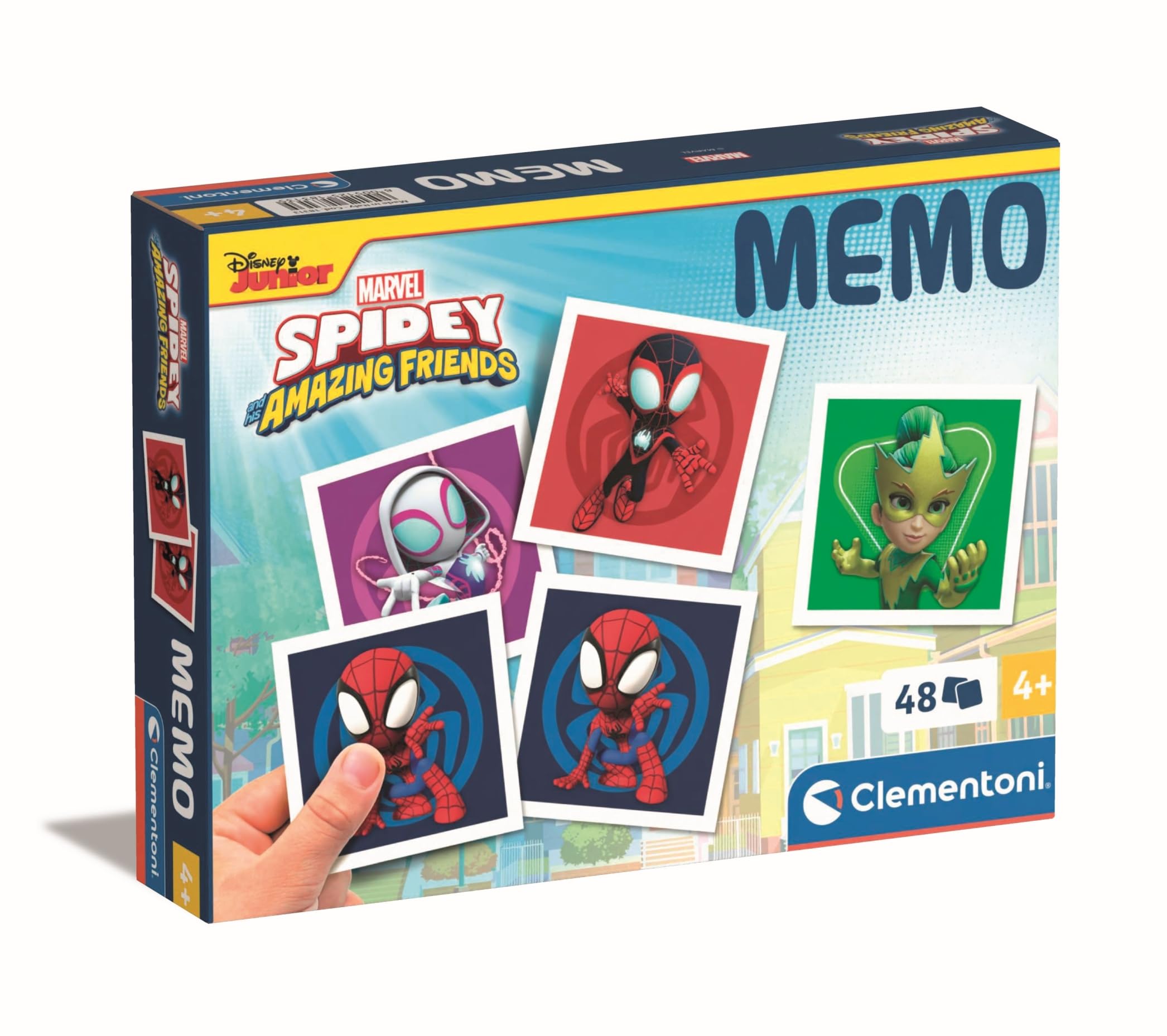 Clementoni Educational Game Memo Marvel Spidey And His Amazing Friends 48 Tiles - Game For Children 4 Years, Flash Card Games, Learning Logical Thinking, 2 Players, Gift For Boy, Made In Italy, 18313