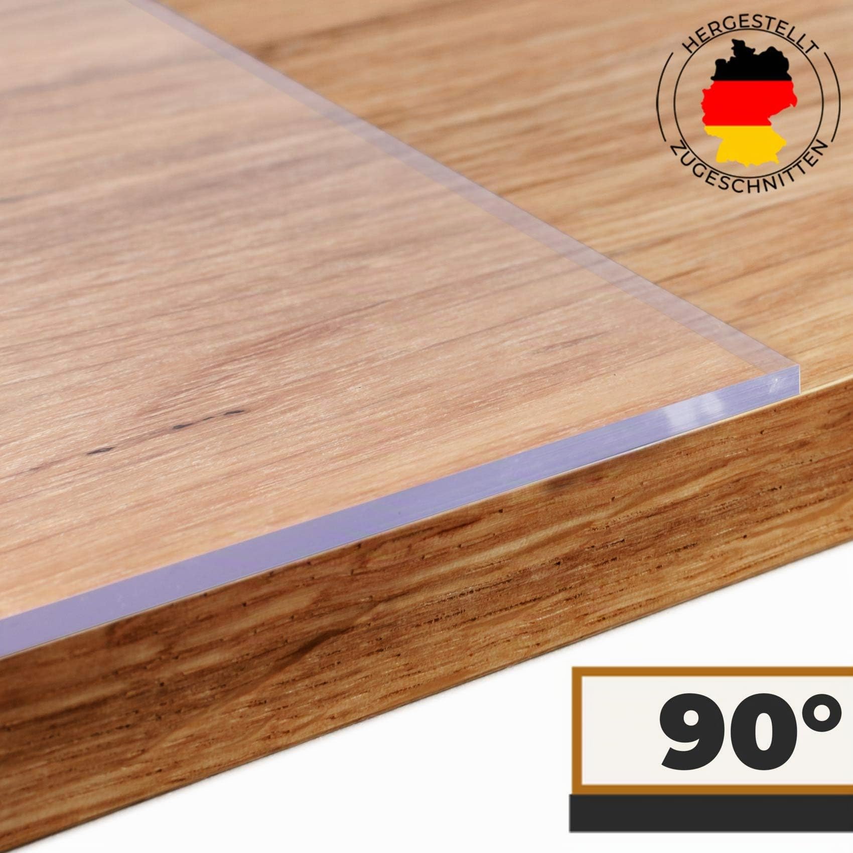 Anro - Film de protection de table - Transaprent - En vinyle - 2 mm - Rond - Bord droit - 90 ° - Taille : 105 cm