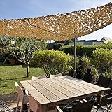 Filet de Camouflage Sable - Filet d Ombrage Extérieur Résistant - Haut de Gamme - Protection Solaire & Voile d'Ombrage Anti-UV - Différentes Tailles, Formes et Couleurs - Idéal Terrasse,
