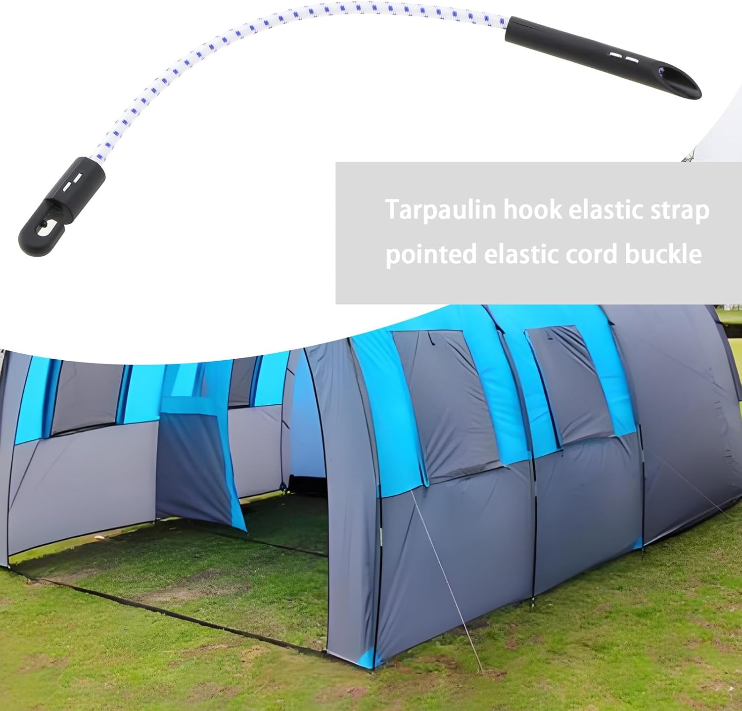 30 Pcs Elastic Bungee Toggle Ties Down Shock Cord Elastic Tie Blue Spot Down Straps for Scaffold Sheets Tarpaulins Jumping Net 30cm, BI866W