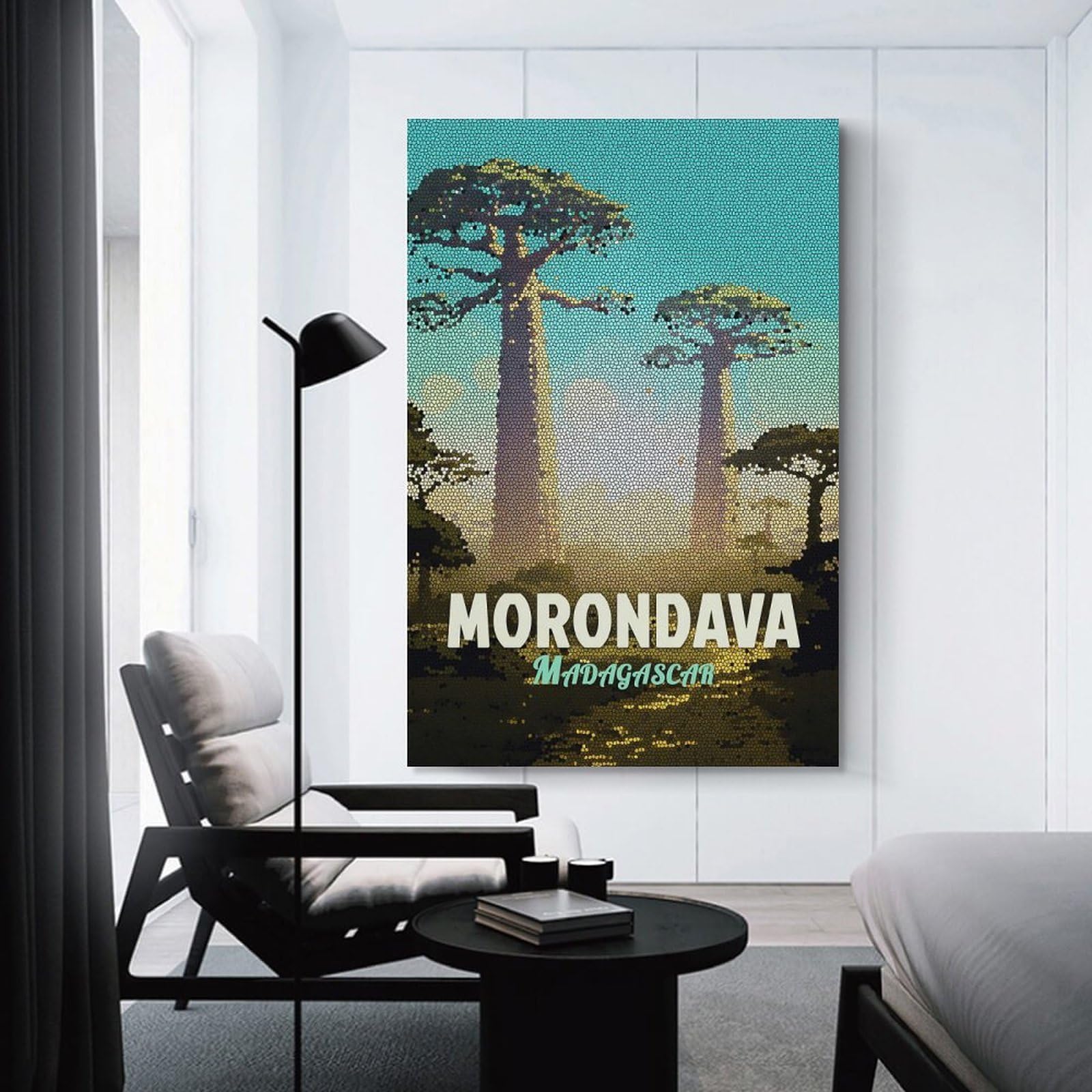 Junmoney Morondava Madagascar Mosaic Metal Decorative Wall Artwork 20x30inch(50x75cm), for Home Lounge, Bedroom Or Reading Nook, Easy Decor for Gallery Walls