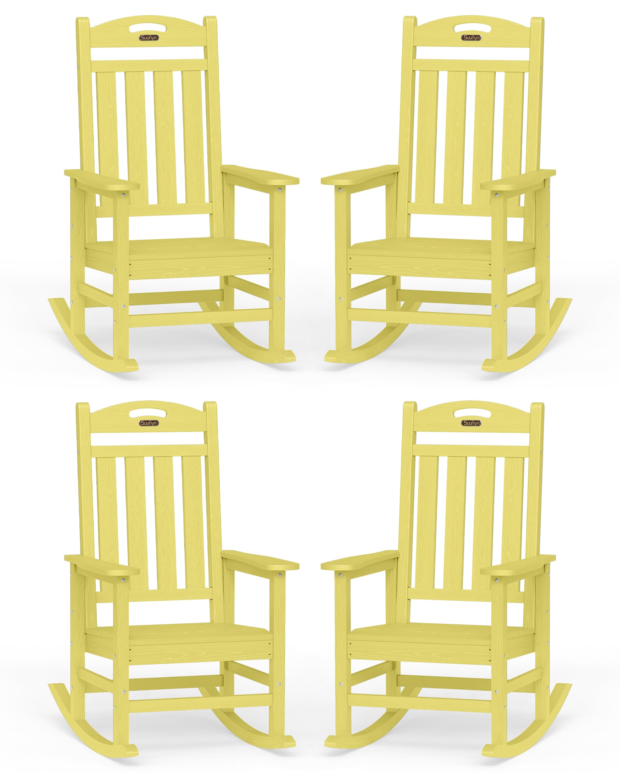 Outdoor Rocking Chairs Set of 4,Oversized Rocking Chair,All Weather