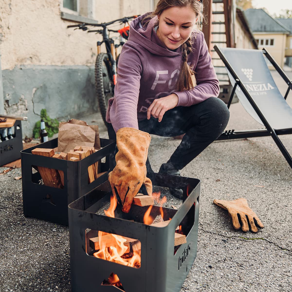 Höfats - Gants de barbecue en cuir et aramide - Extrêmement résistants à la chaleur - Gants de four pour griller, cuisiner et ajouter du bois - Certifié EN 407 et EN 390