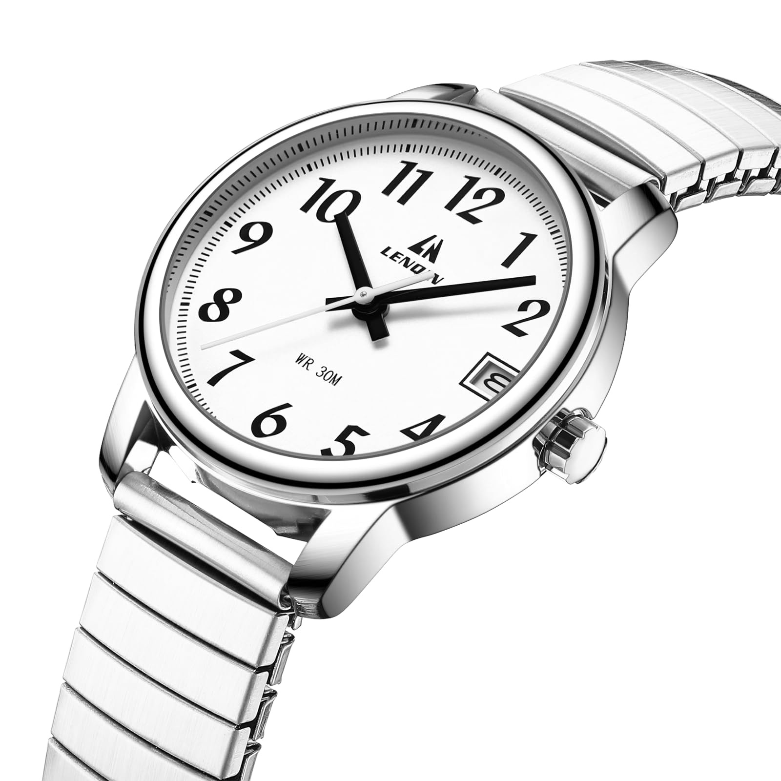 LN LENQIN Orologio da donna Orologi da donna in acciaio inossidabile Orologi impermeabili per donna Orologio da polso analogico al quarzo Cinturino espandibile