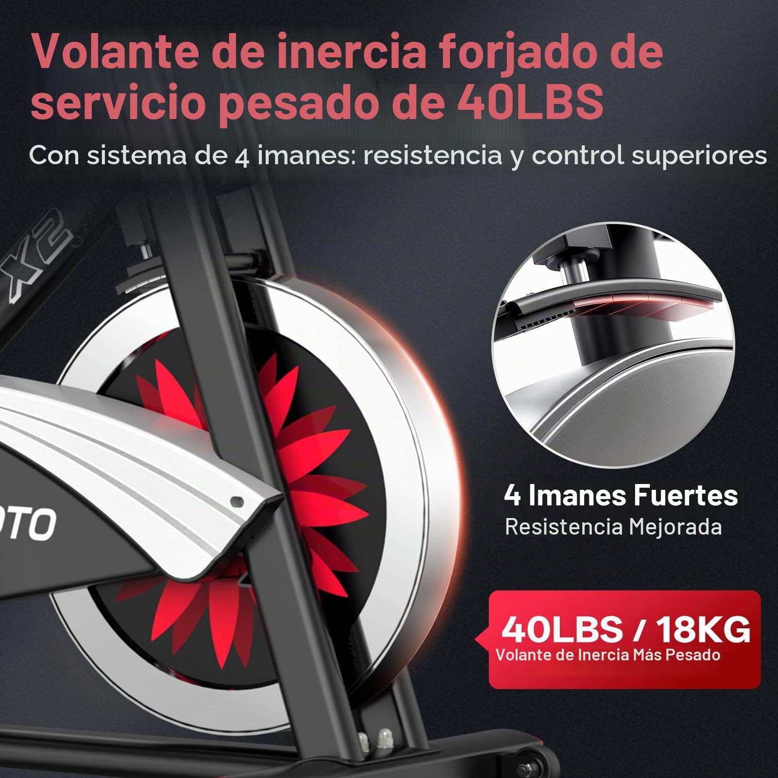 JOROTO X2 Bicicleta estática estática | X2PRO Bluetooth magnético correa de transmisión para interiores bicicleta, 300 libras de carga para bicicletas de fitness