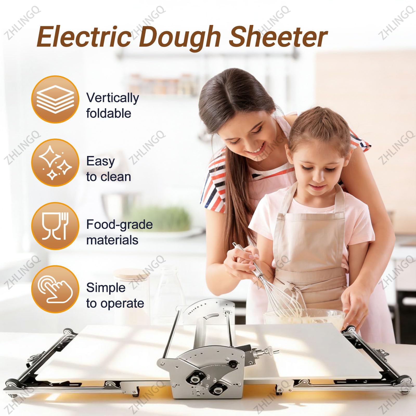Laminadora De Masa Eléctrica Profesional para Repostería Casera, Laminadora De Hojaldre con Grosor Ajustable De 2 a 30 Mm, Rodillo De Masa Manual con Tabla De Laminado De 1000 X 450 Mm