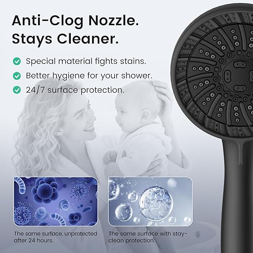 Miniatura 6 de Cabezal de ducha filtrado con mano, cabezal de ducha de alta presión con 8 pulverizadores con filtros y cabezal de ducha desmontable mejorado,