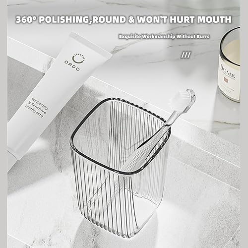 Miniatura 3 de Vaso para cepillo de dientes de baño, 2 unidades, vaso minimalista irrompible, taza de lavado de baño de gran capacidad, taza para cepillos