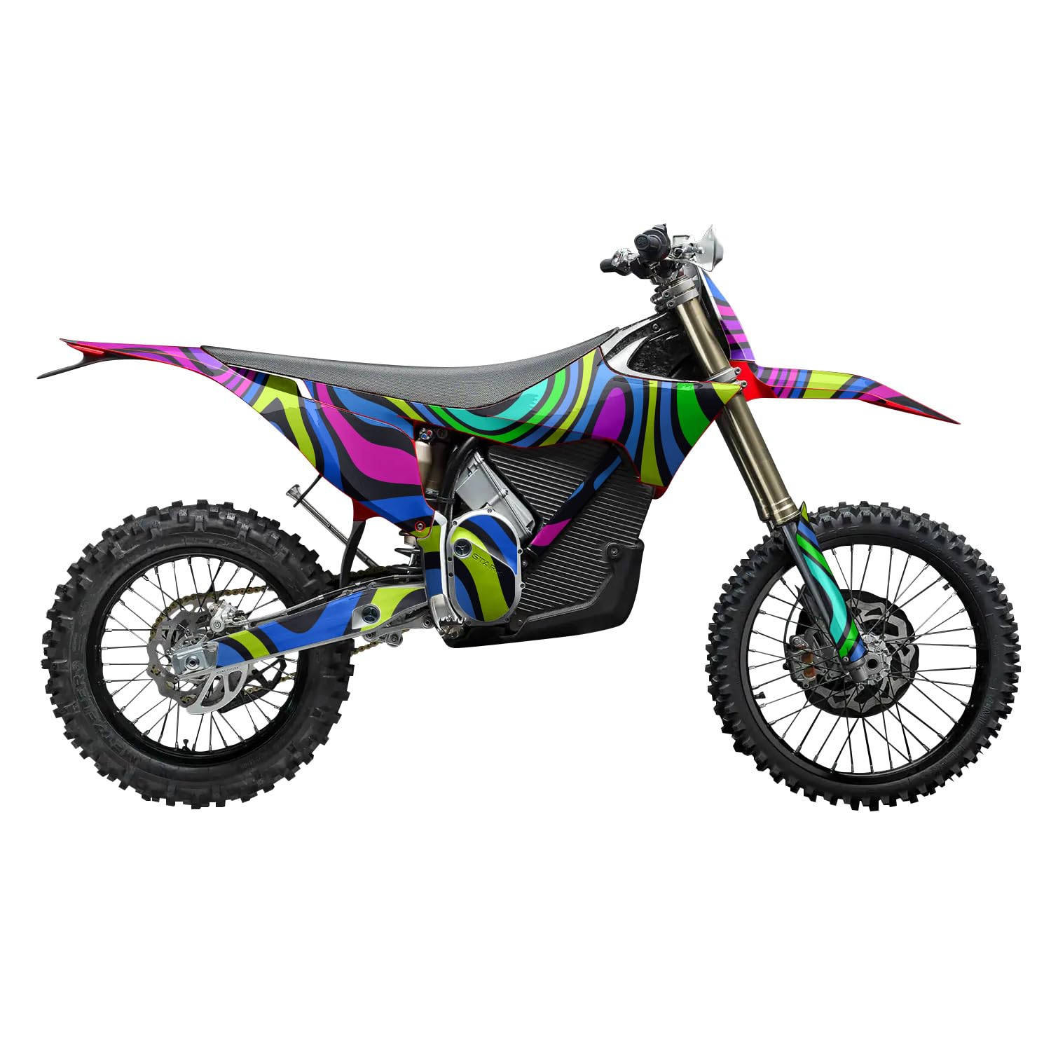 Stark Varg MX 2023-2025 Graphics Kit Wrap - Fluorescent - Varg MX Skin - Premium 3M Vinyl Protective Wrap Decal Cover - Easy to Apply | Crafted in The USA by MightySkins