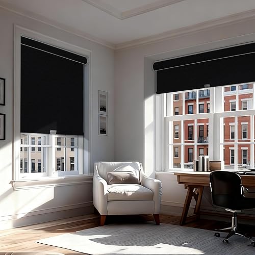 Miniatura 7 de persianas opacas enrollables para ventanas, persianas enrollables sin cordones, persianas enrollables de tela con aislamiento térmico y protección