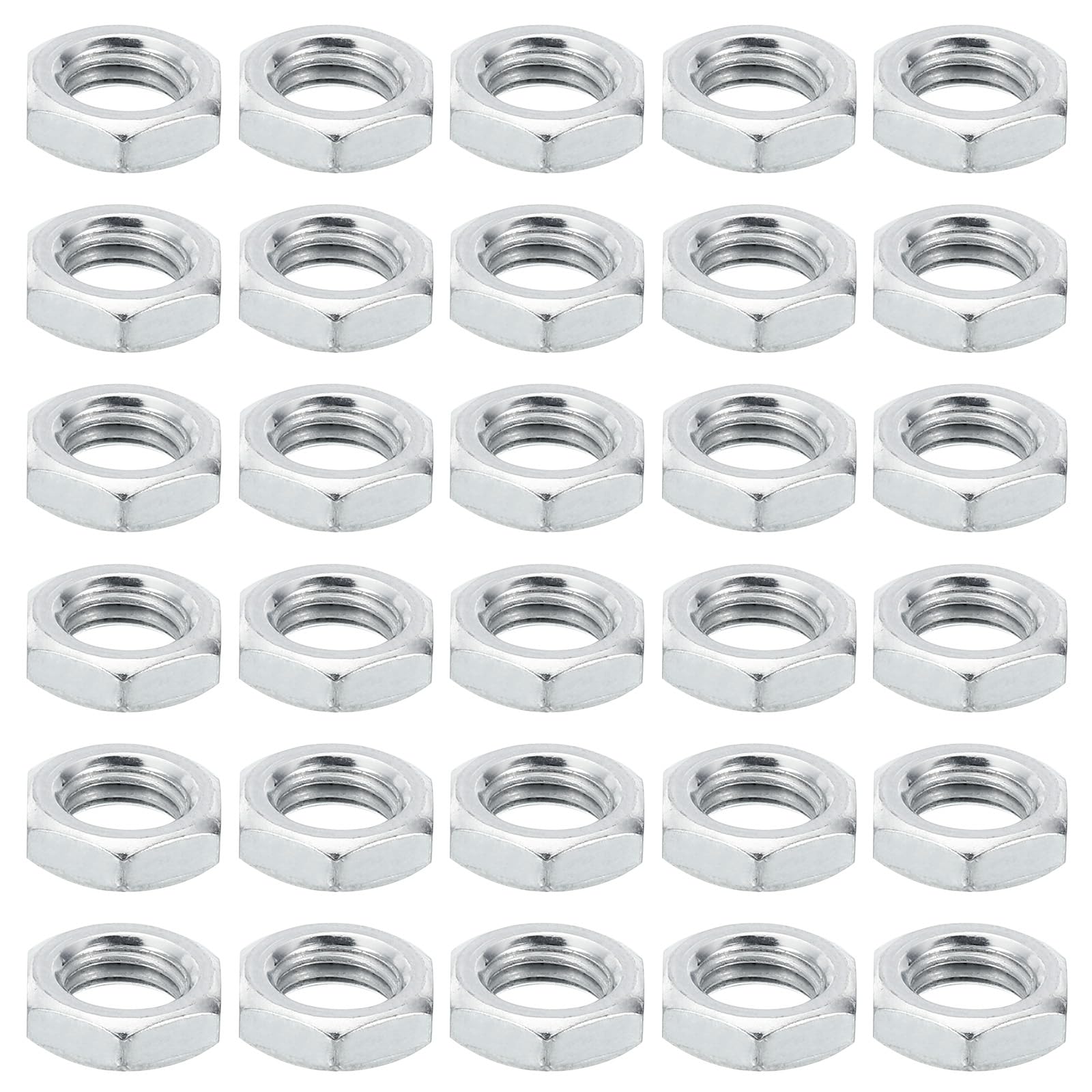 PATIKIL M8x1.0 Steel Hex Nuts – 60-Pack Metric Thread Zinc Plated Finished Hardware Fasteners For Lamps, Machinery & DIY Repair