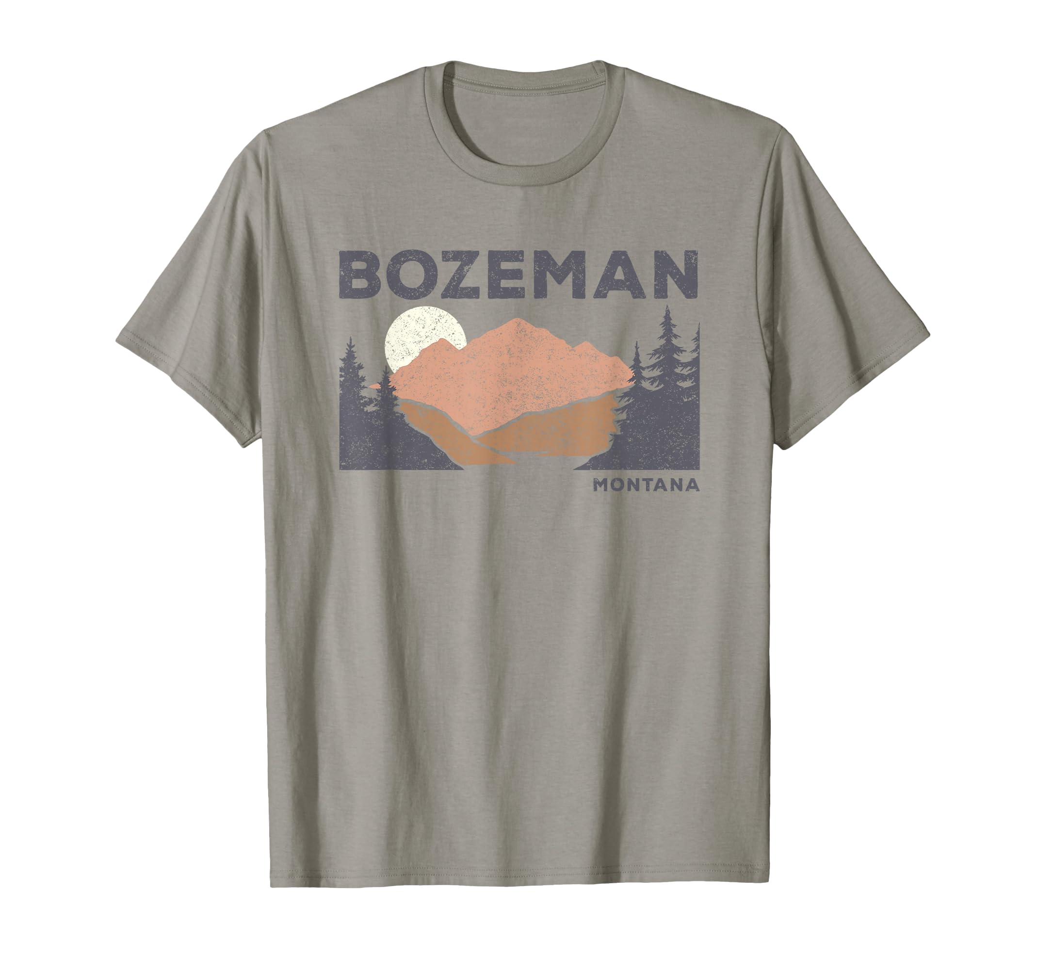 Vintage Bozeman Montana Retro Faded Mountain Nature Forest T-Shirt