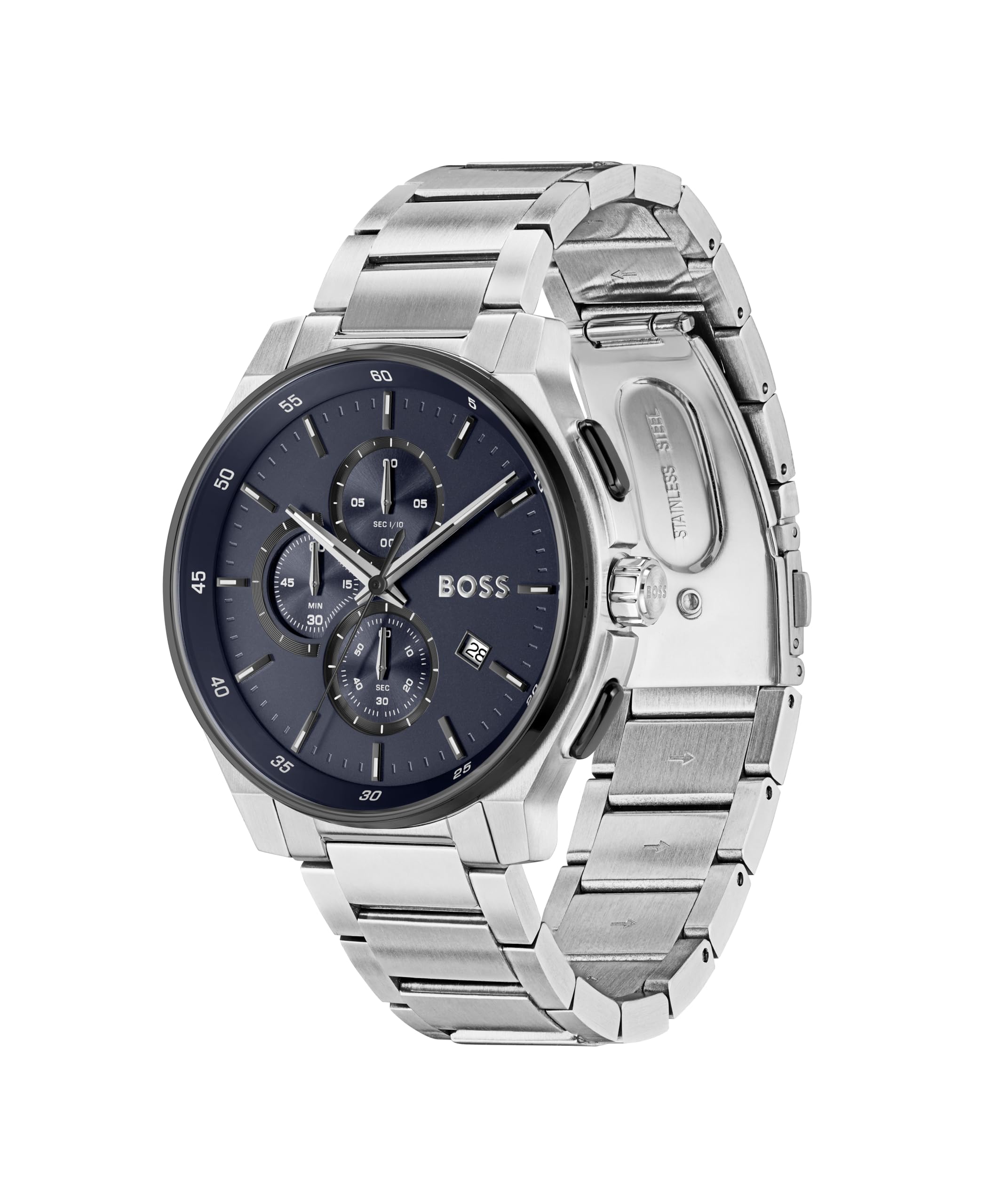 BOSS Reloj Cronógrafo de Cuarzo para Hombre Colección Peak 2.0 Collection con Correa en Acero Inoxidable o en Piel