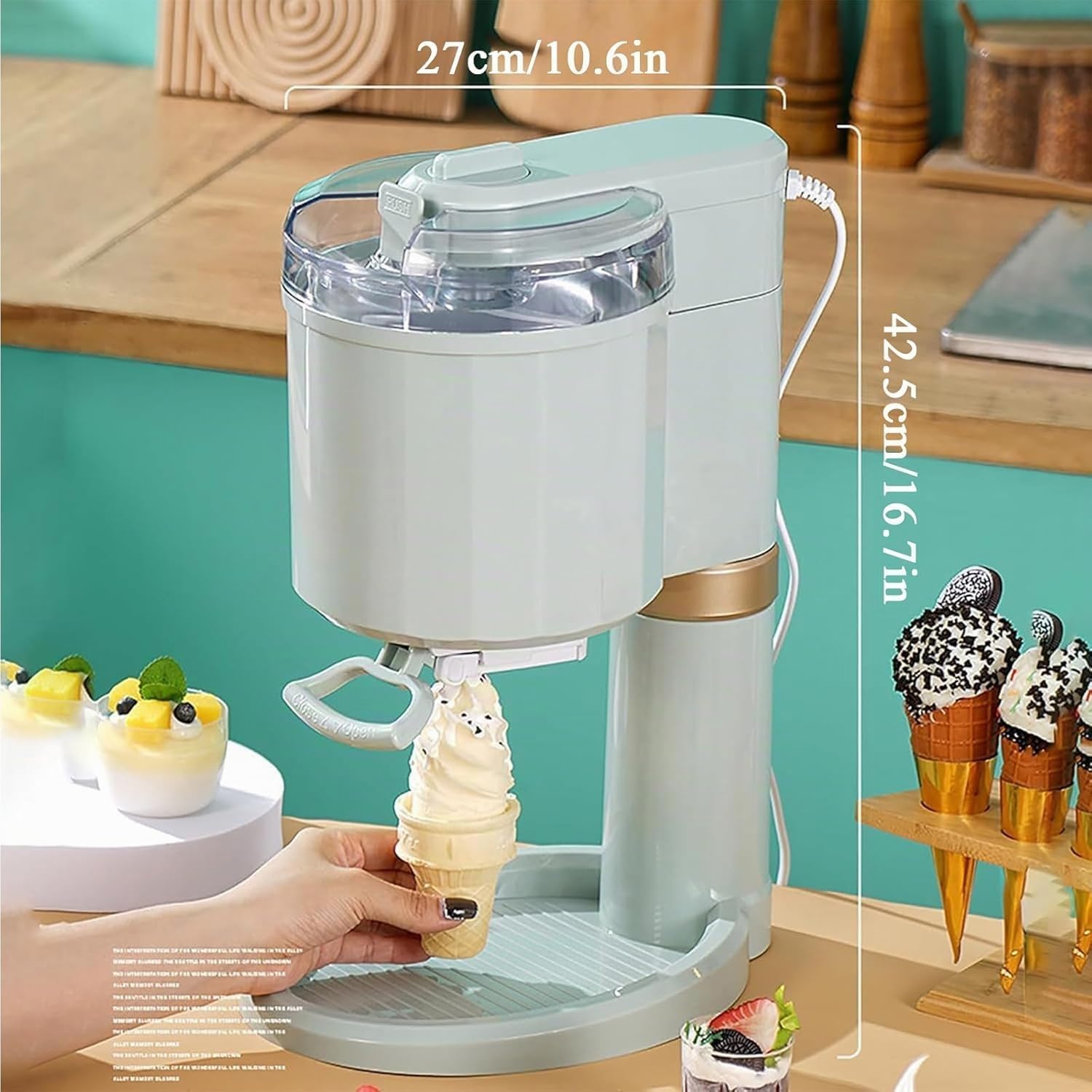 Macchina per Gelato Soft E Macchina per Yogurt per Uso Domestico, Bar, Caffetteria - Macchina Automatica per Dessert Surgelati da 1 Litro con Congelatore Incorporato