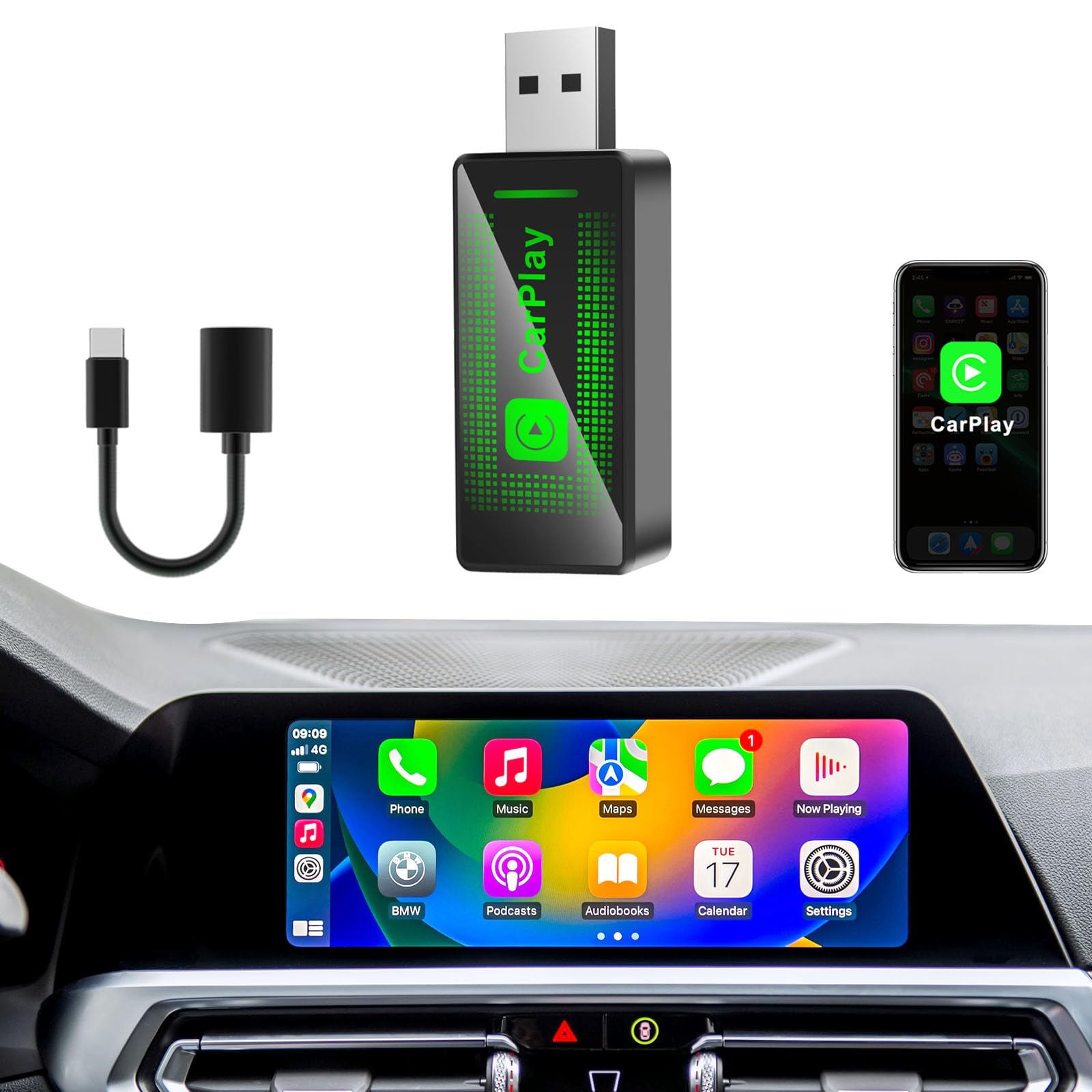Adattatore Wireless CarPlay Adattatore Apple E Android Auto - 2-in-1 Adattatore Wireless CarPlay Adattatore Apple E Android Auto - 2-in-1