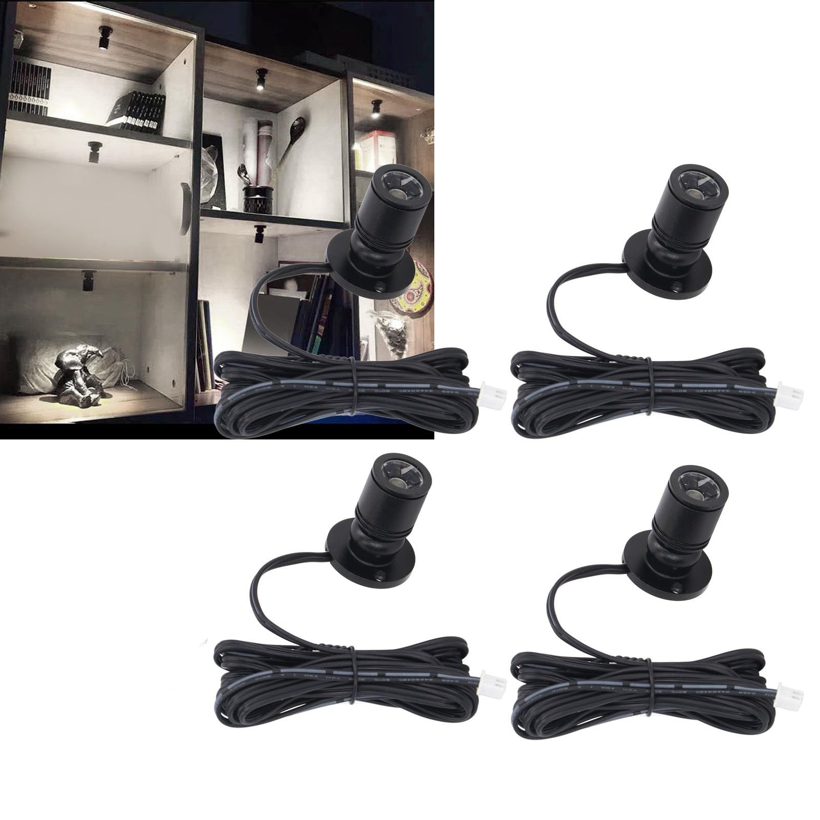 Fockety 4 Pack Mini Spot Light, 360° Rotatable Dimmable LED Spotlight with Dimmer - Image 4