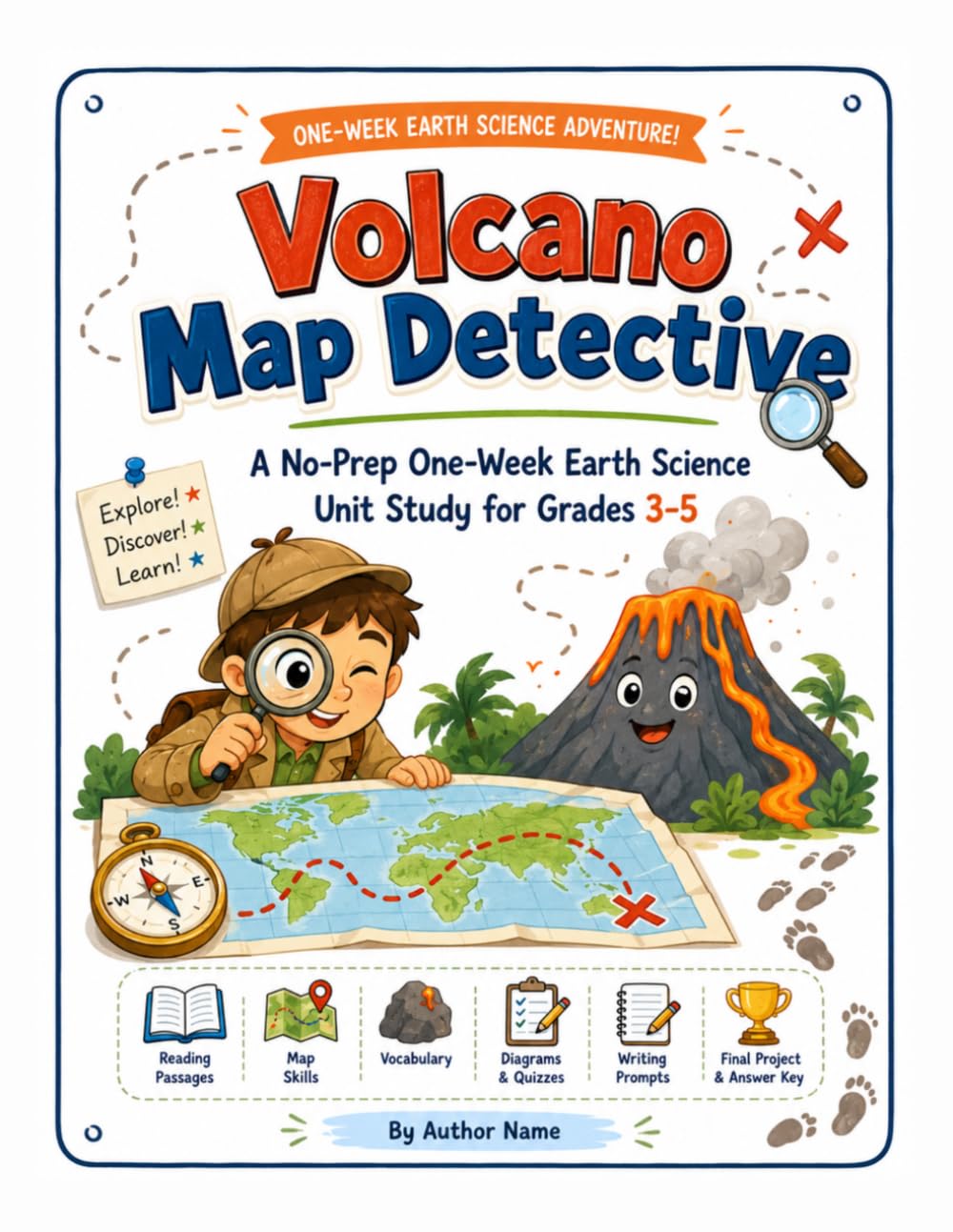 Volcano Map Detective: A Fun Earth Science Workbook for Kids Ages 8 to 11 with Volcanoes, Rocks, Maps, Climate, Animals, Plants, Geysers, Coloring, ... & Discover Animal - Adventures - Fun Facts)
