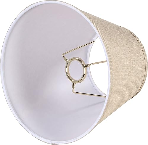 Miniatura 4 de Aspen Creative 56028A, pantalla Empire Uno, tela texturizada de arpillera caqui, parte superior de 5 pulgadas x 9 pulgadas inferior x 7 pulgadas de