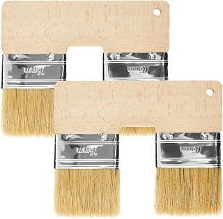 2Pcs Double Paint Brush U Shaped Double Color Brush Reusable Head Painting with Wood Handle Color 7.68 Inch Wall Paint for Painting