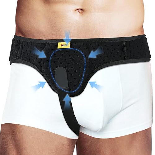 TENB Cinturones de hernia para hombre, cinturón de hernia inguinal, izquierda o derecha para la ingle abdominal, soporte de hernia, protector de