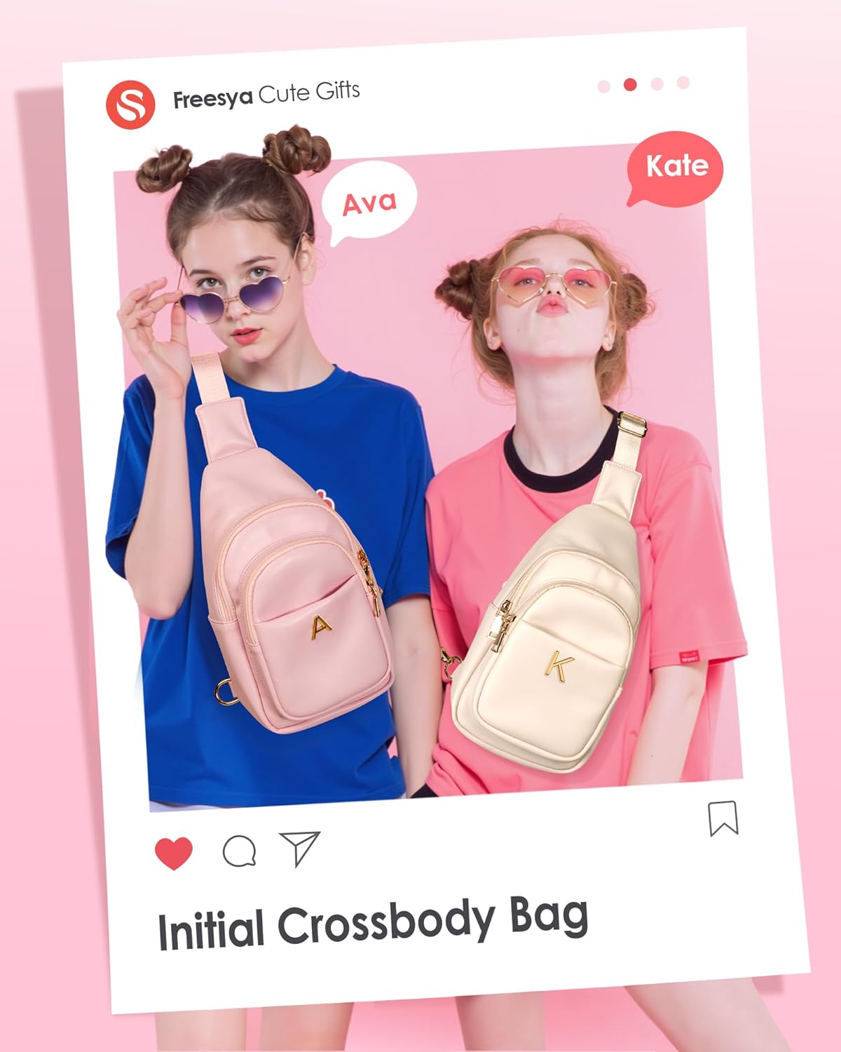 Birthday Gifts for Women Teen Girls, Initial Crossbody Sling Bag, Travel Purse for Women, Sister Gifts - Image 2