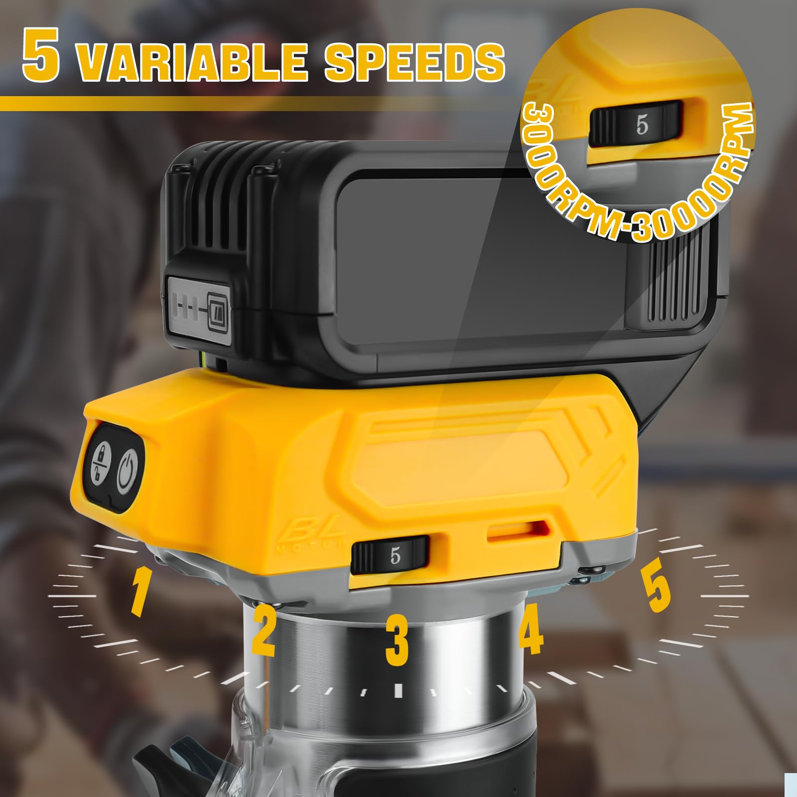 Router Wood DeWalt 20V Cordless Router Tool Only - 30,000 RPM Brushless ...