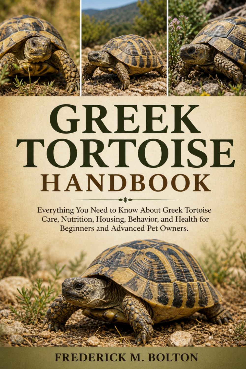 GREEK TORTOISE HANDBOOK: Everything You Need to Know About Greek Tortoise Care, Nutrition, Housing, Behavior, and Health for Beginners and Advanced Pet Owners