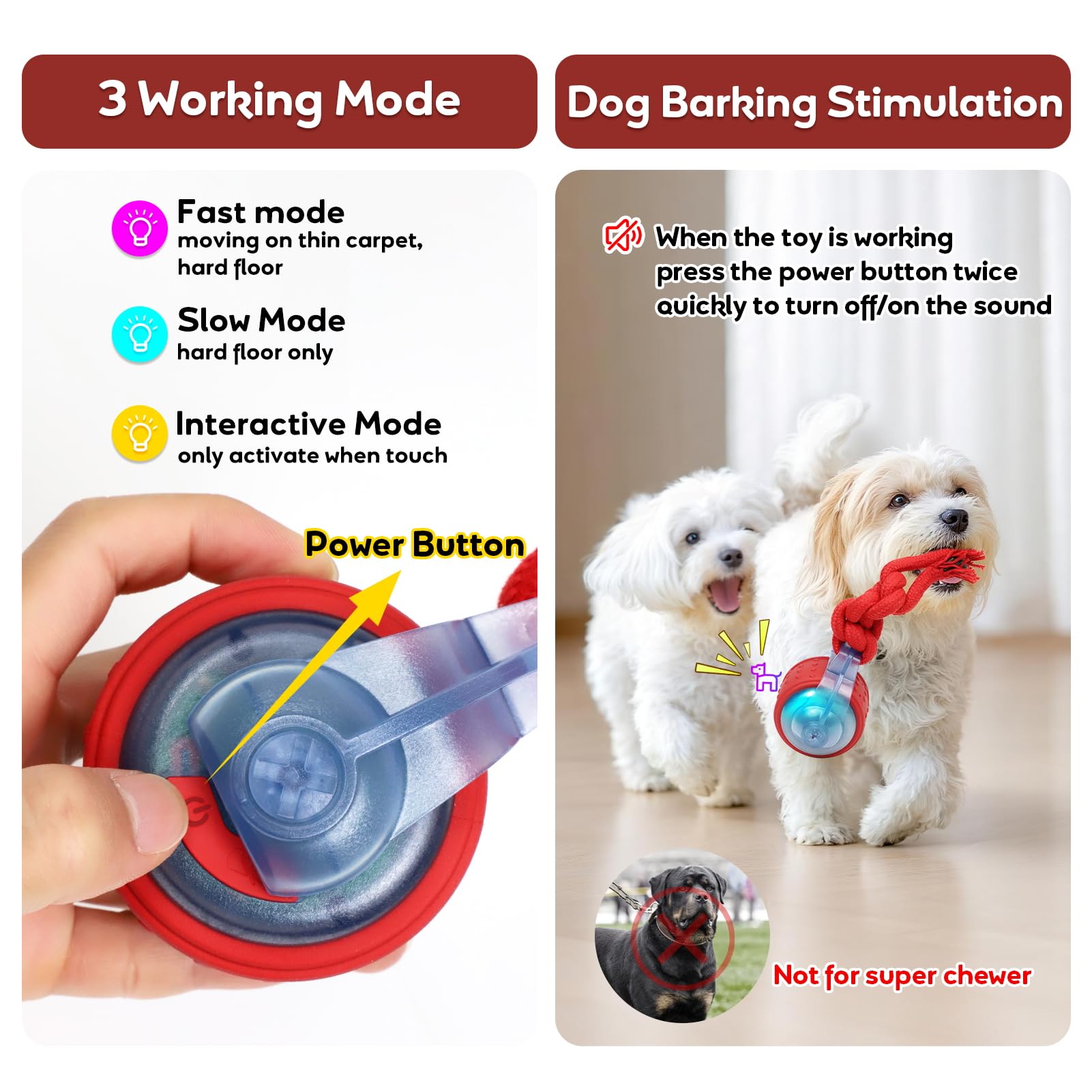 Dog Toys Interactive Dogs Ball with Super High-Speed Rechargeable Dog Toy Ball for Puppies - image 3